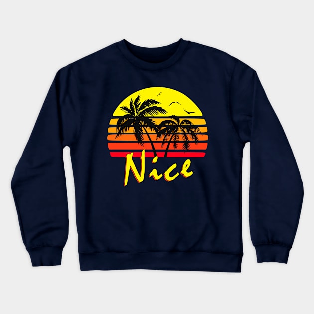 Nice Retro Sunset Crewneck Sweatshirt by Nerd_art